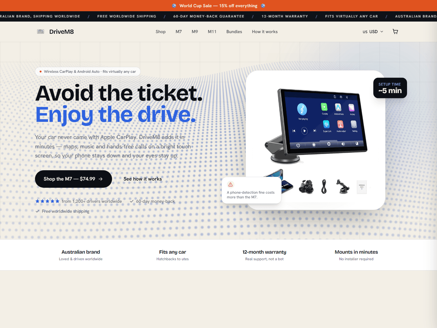 DriveM8 website homepage